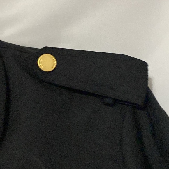 Michael Michael Kors Wo size 2X CLASSIC SLEEK BLACK COAT GOLD ZIP ACCENT POCKETS - Picture 6 of 13